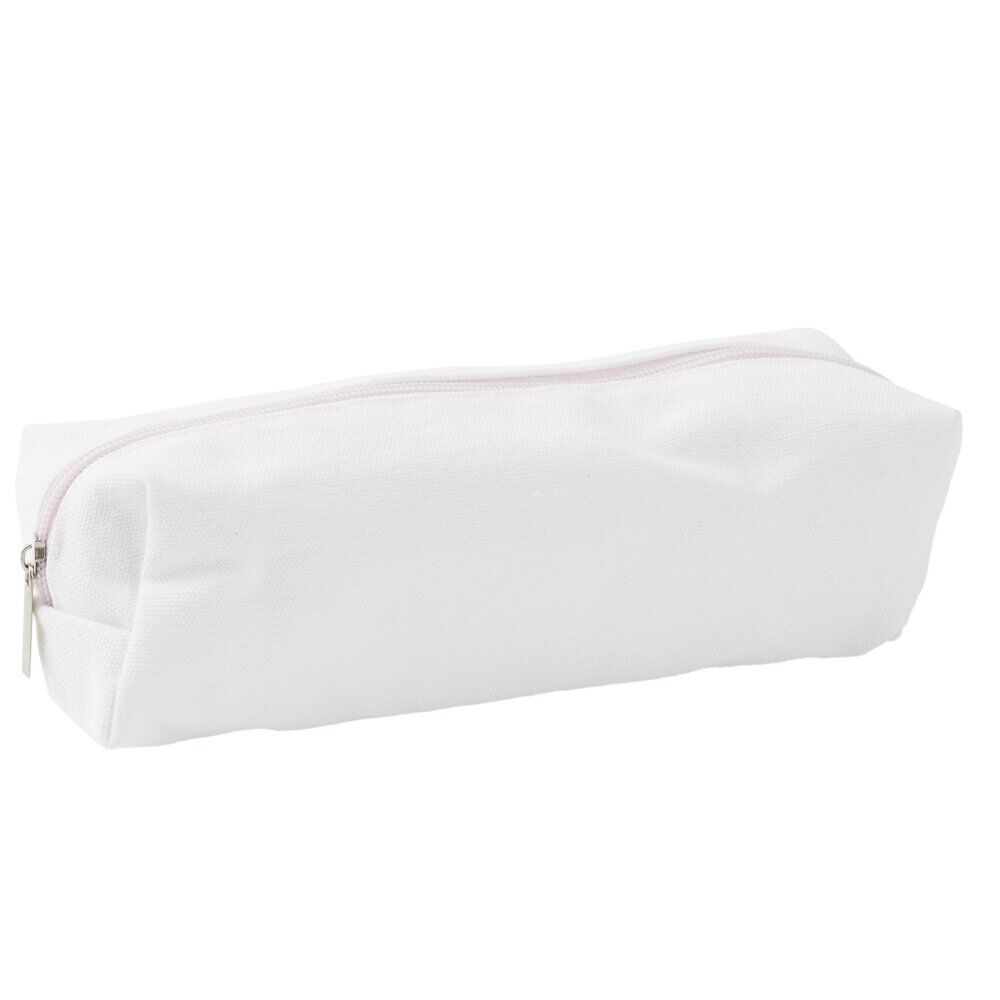 Trousse scolaire unie blanc 22x7xH7cm (2 modèles)