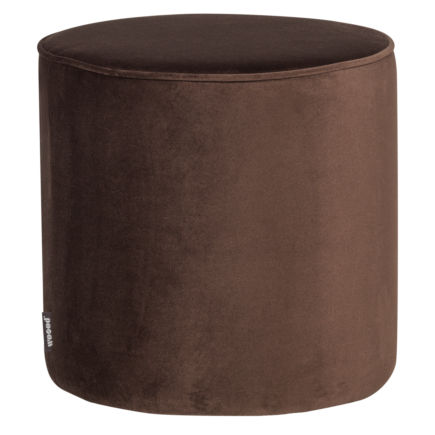 WOOOD poef hoog Sara 46xØ46 cm - Velvet - Donkerbruin