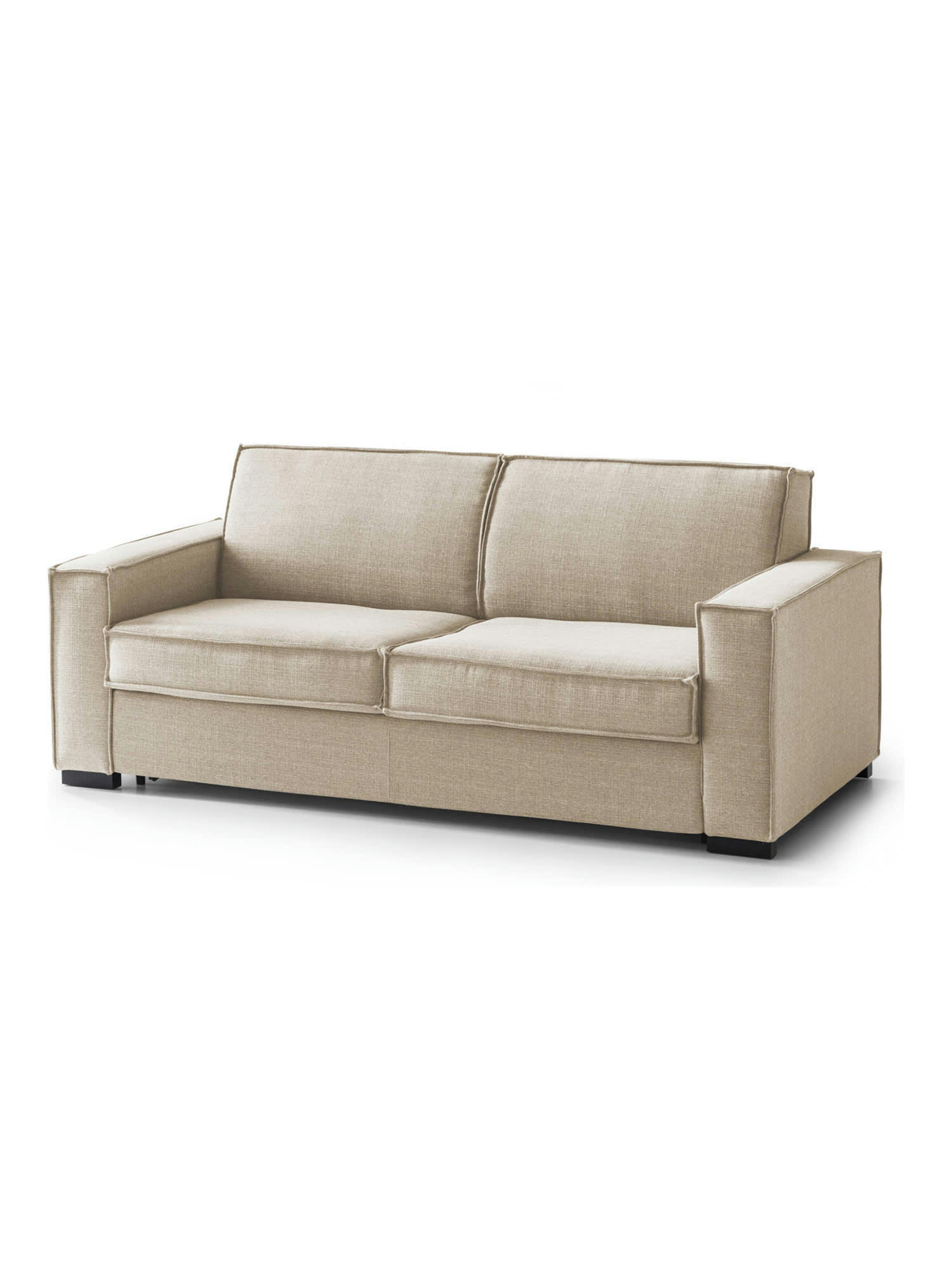 DAUDER - Canapé fixe 2 places en tissu beige