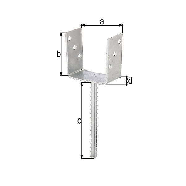 Ancre de poteau en U 101x104 Alberts