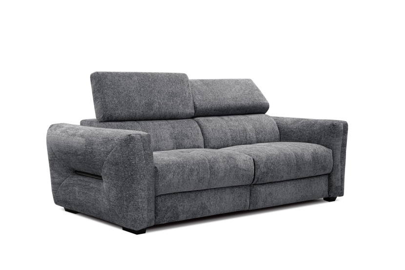 CALVERA Sofa 3 osobowa, 1 x Relax Zero Gravity, grafitowa