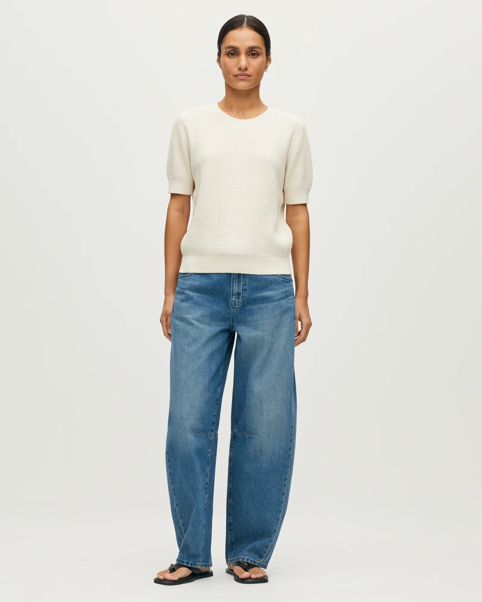 Pull à manches courtes en coton