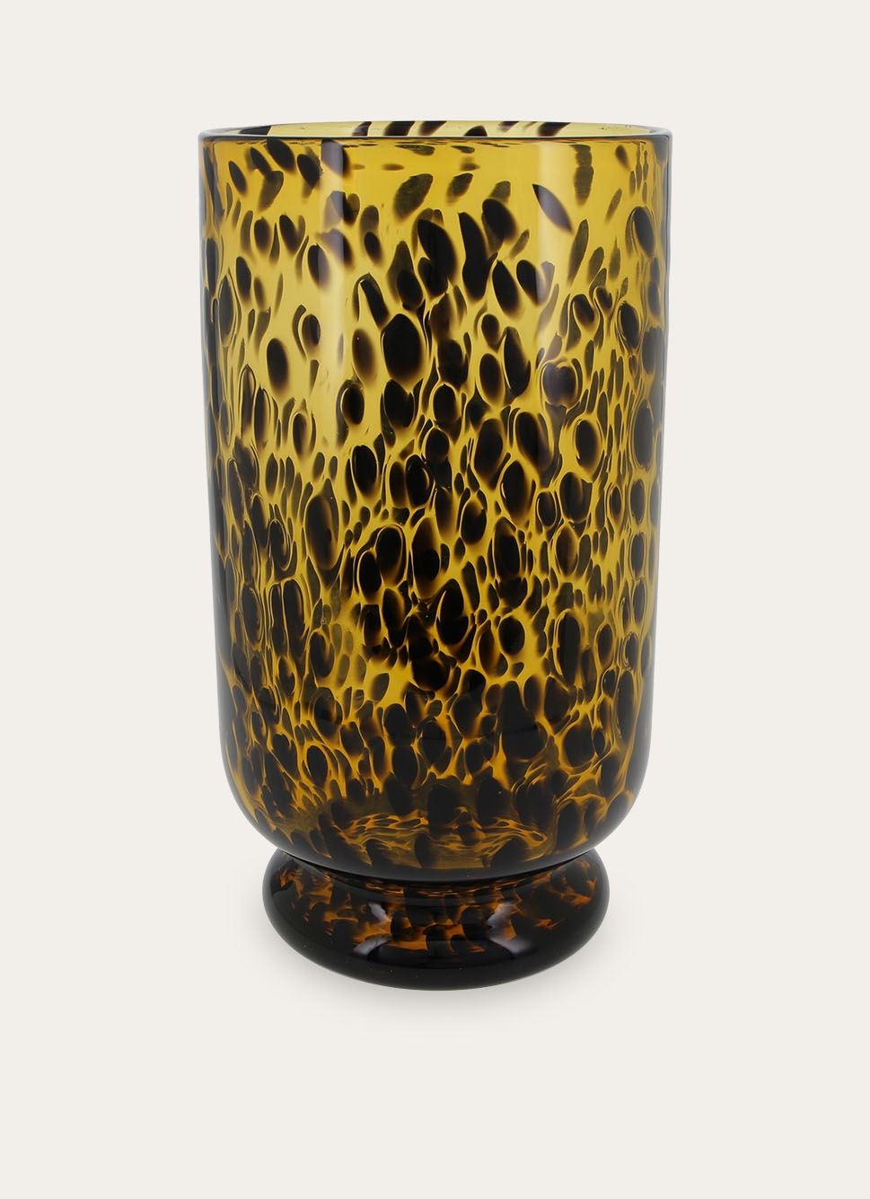 GRAND VASE EN VERRE à MOTIF LÉOPARD MARRON/AMBRE