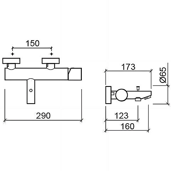 Pack mitigeur bain-douche thermostatique SANINDUSA Single Plus avec douchette et support mural chromé