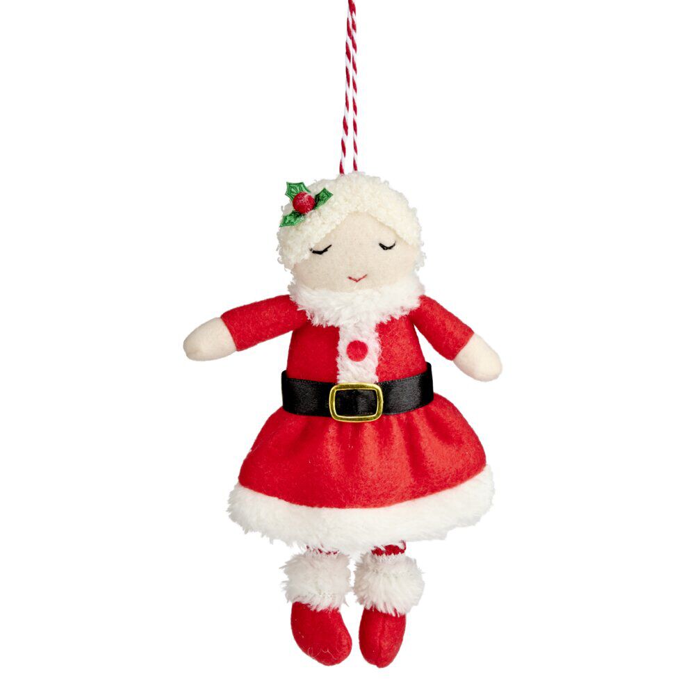Personnage de No&euml;l à suspendre feutrine rouge et blanc (3 modèles)