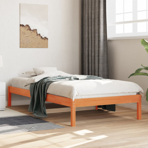 Łóżko Dzienne Sofa Rama Łóżka Drewniana Brązowa 90x200 cm