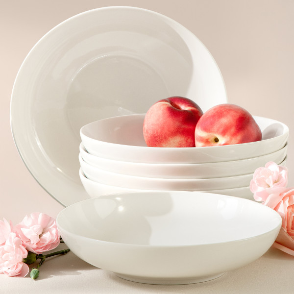 KONSIMO AD BELLA ECRU talerz głęboki 6 szt, porcelana