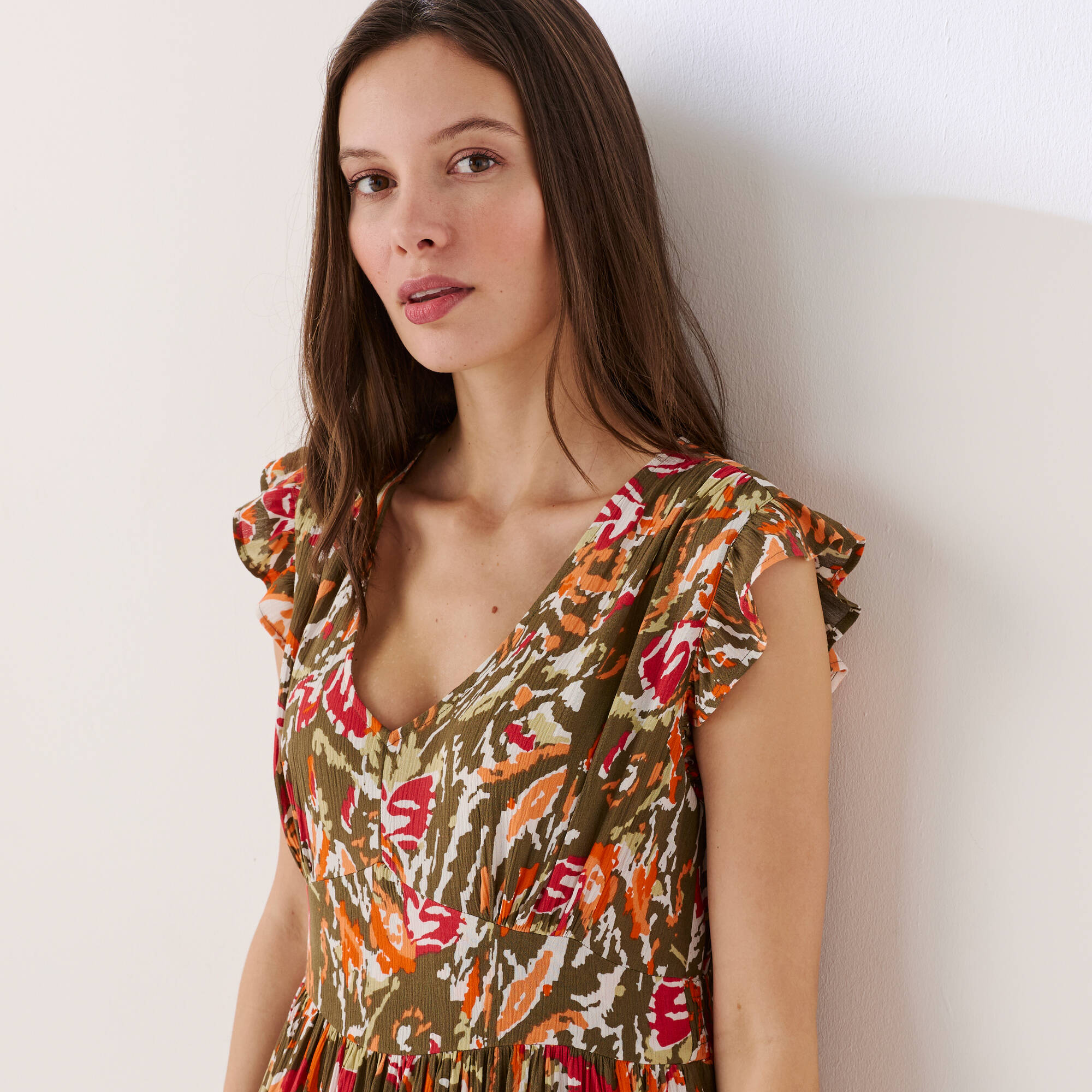 Robe longue imprimée sans manches