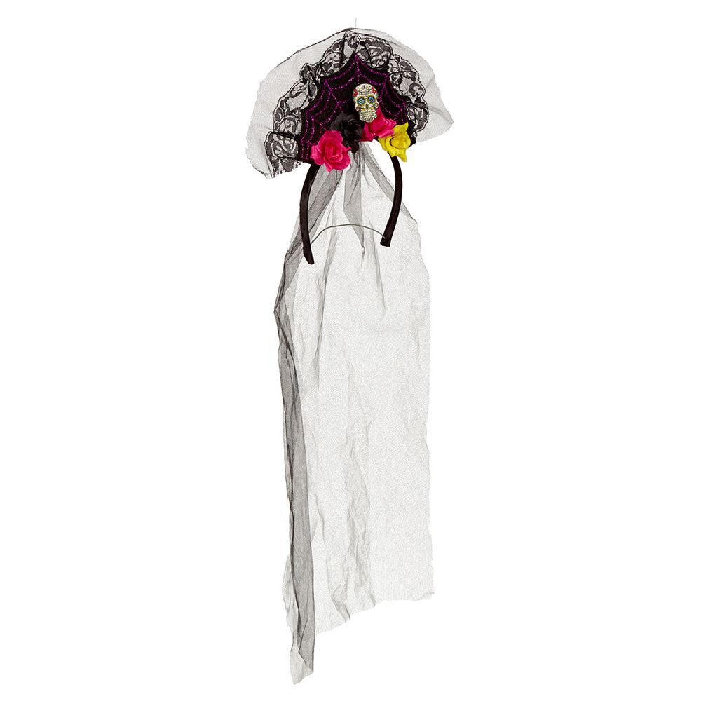 Serre-tête squelette avec voile enfant