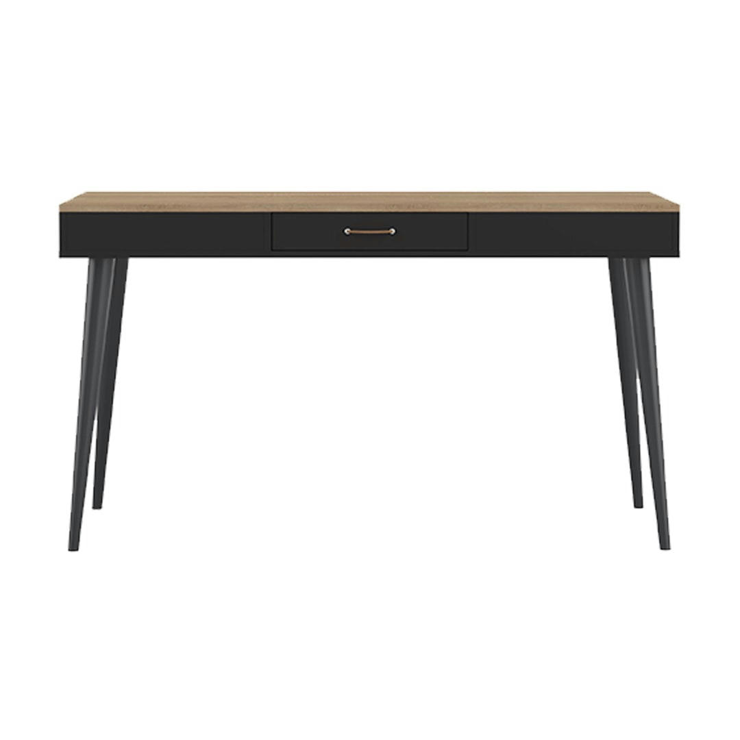 HORIZON - Bureau effet bois noir et chêne naturel