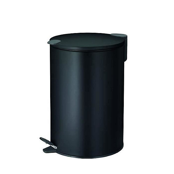 KELA Poubelle de salle de bain Mats - 12 L - 38 cm - Métal - Noir