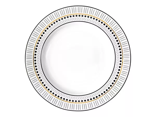 Zestaw do ciasta dla 6 osób Ćmielów - Kolekcja Jenny ART DECO G849 - biały talerz