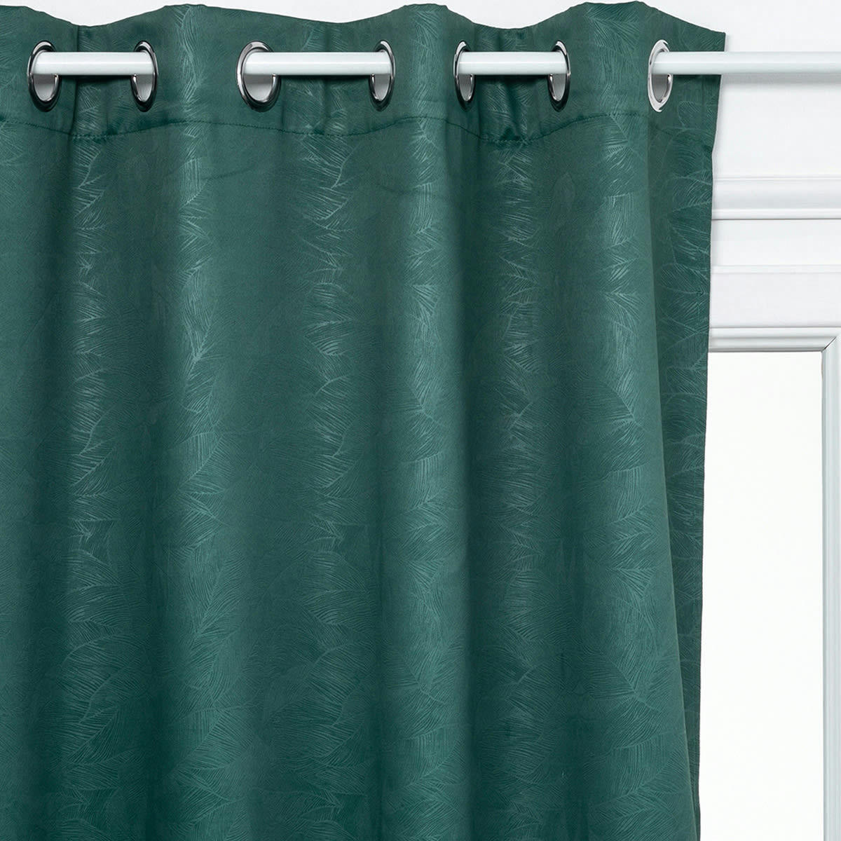 - Rideau occultant avec feuilles en relief