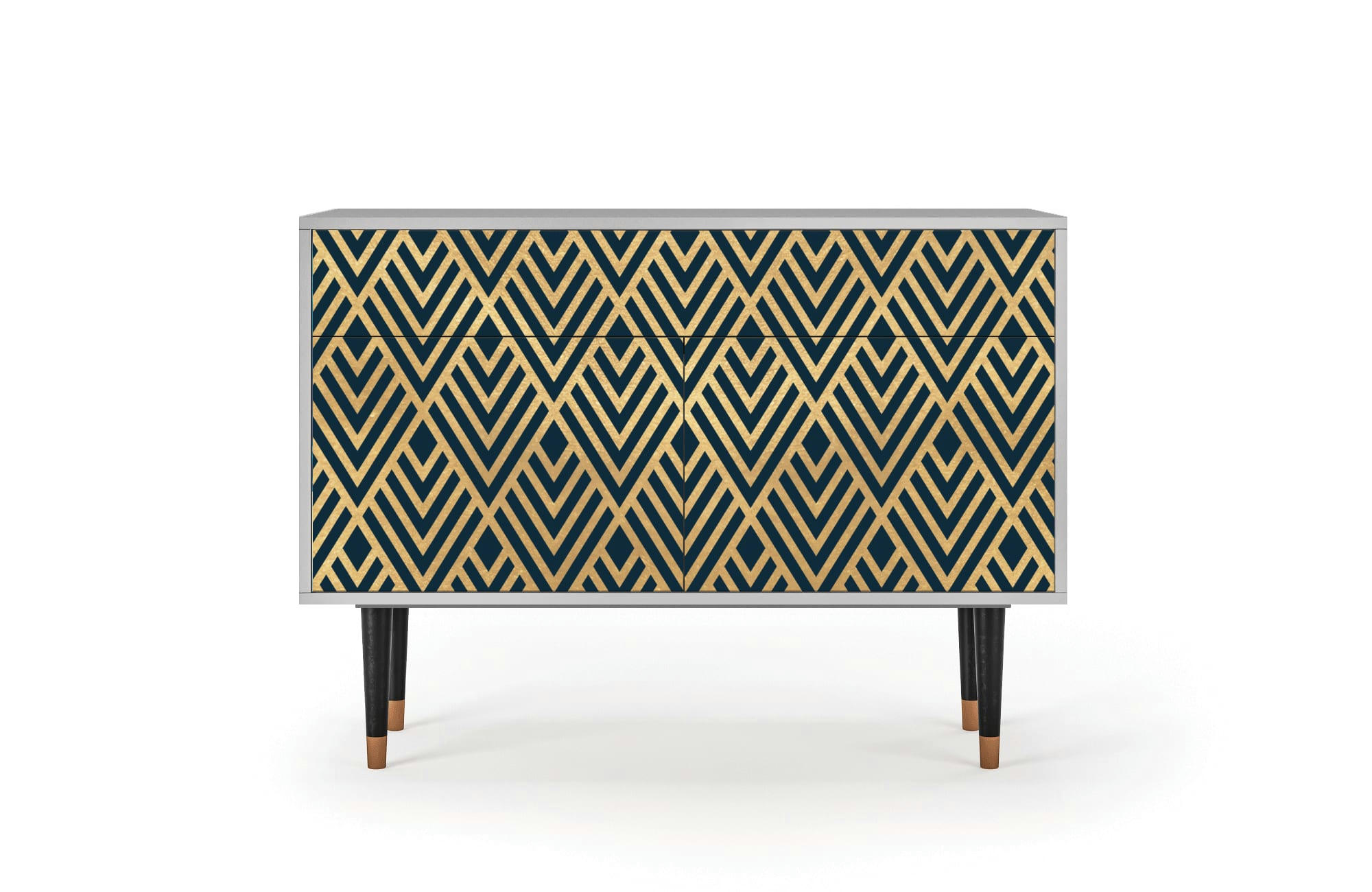 EGYPT TRIANGLES - Buffet  bleu 2 tiroirs et 2 portes L 115 cm