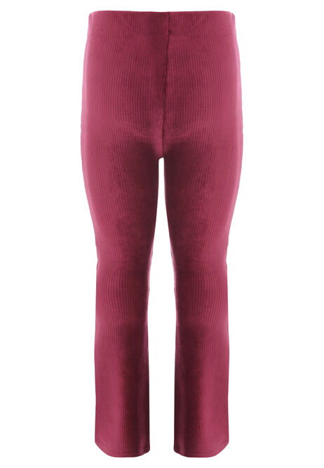 Younger Girls Burgundy Brushed Bootcut Leggings