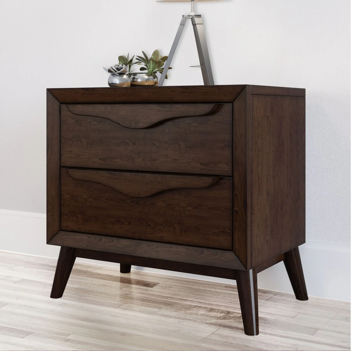 Abbyson Alton Brown Wood Mid Century 3 Piece Bedroom Set