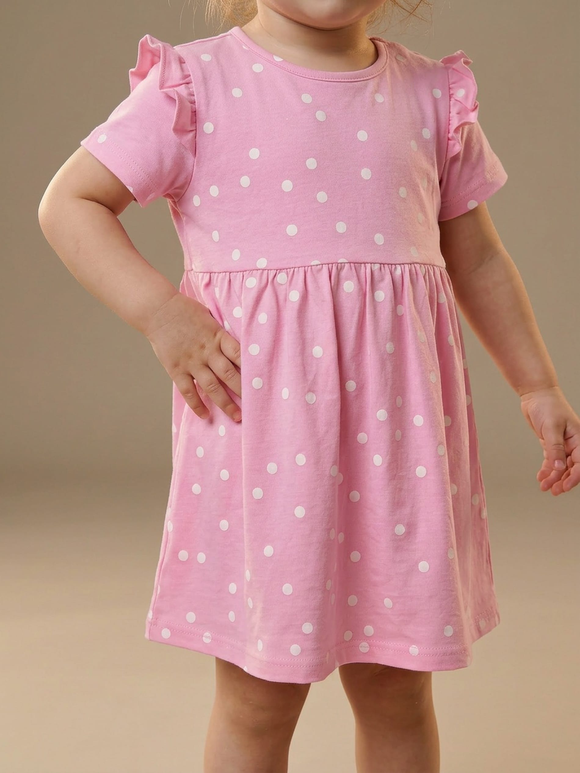 Bawełniana sukienka babydoll w kropki