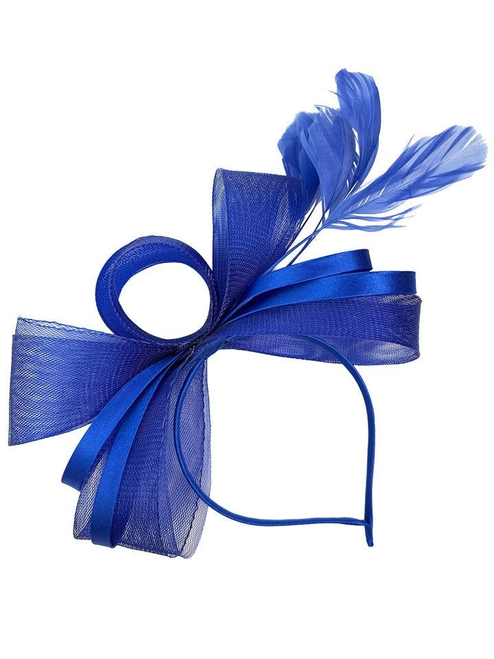 SVNX Bow Shaped Fascinator with Satin Loops & Feathers