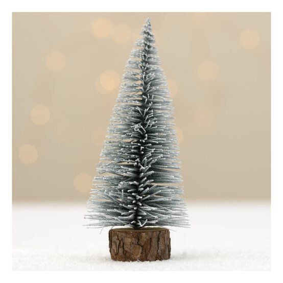 Frosted Green Bottle Brush Tree 15.5cm