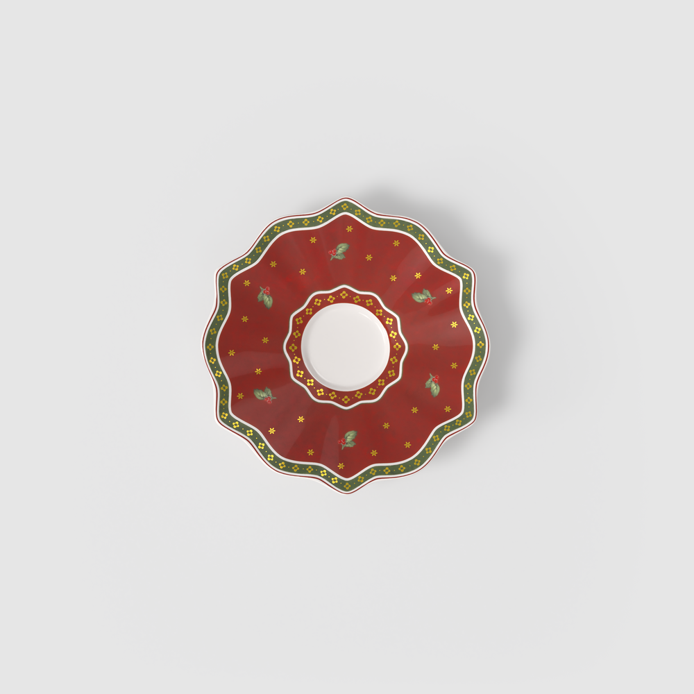 Toy's Delight White coffee cup saucer - White, 7.5'', Premium Porcelain