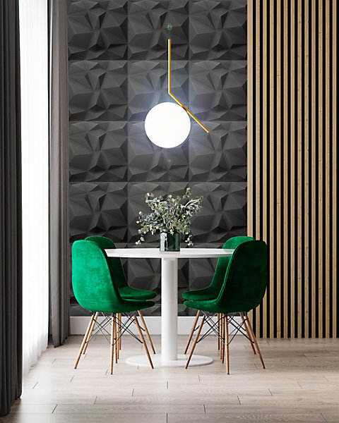 Panneaux de plafond et panneaux muraux Decoratif 3D Bursztyn Noir 2m² / 8pièces