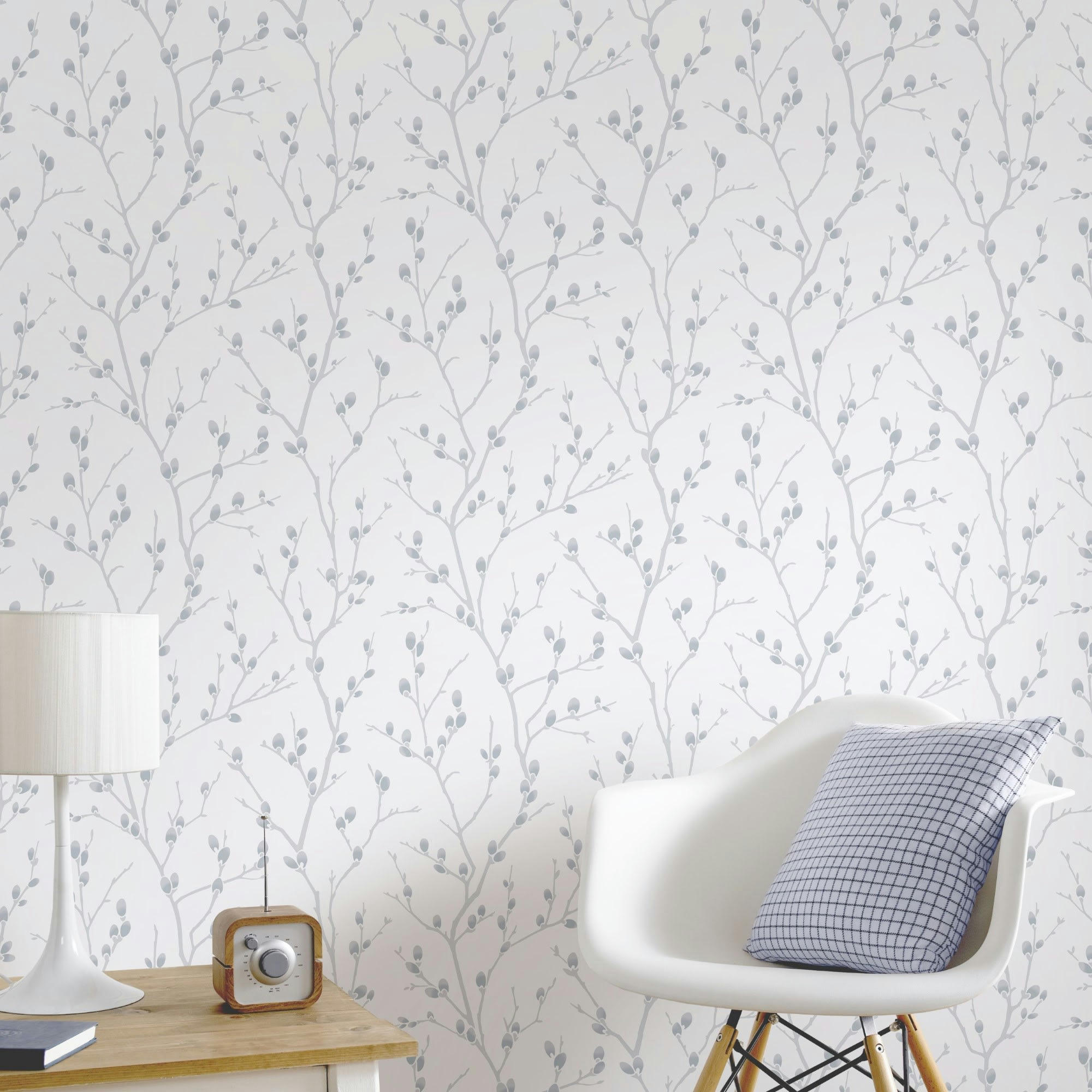 - Papier peint intissé karma vinyle expansé blanc bleu 1005x52cm