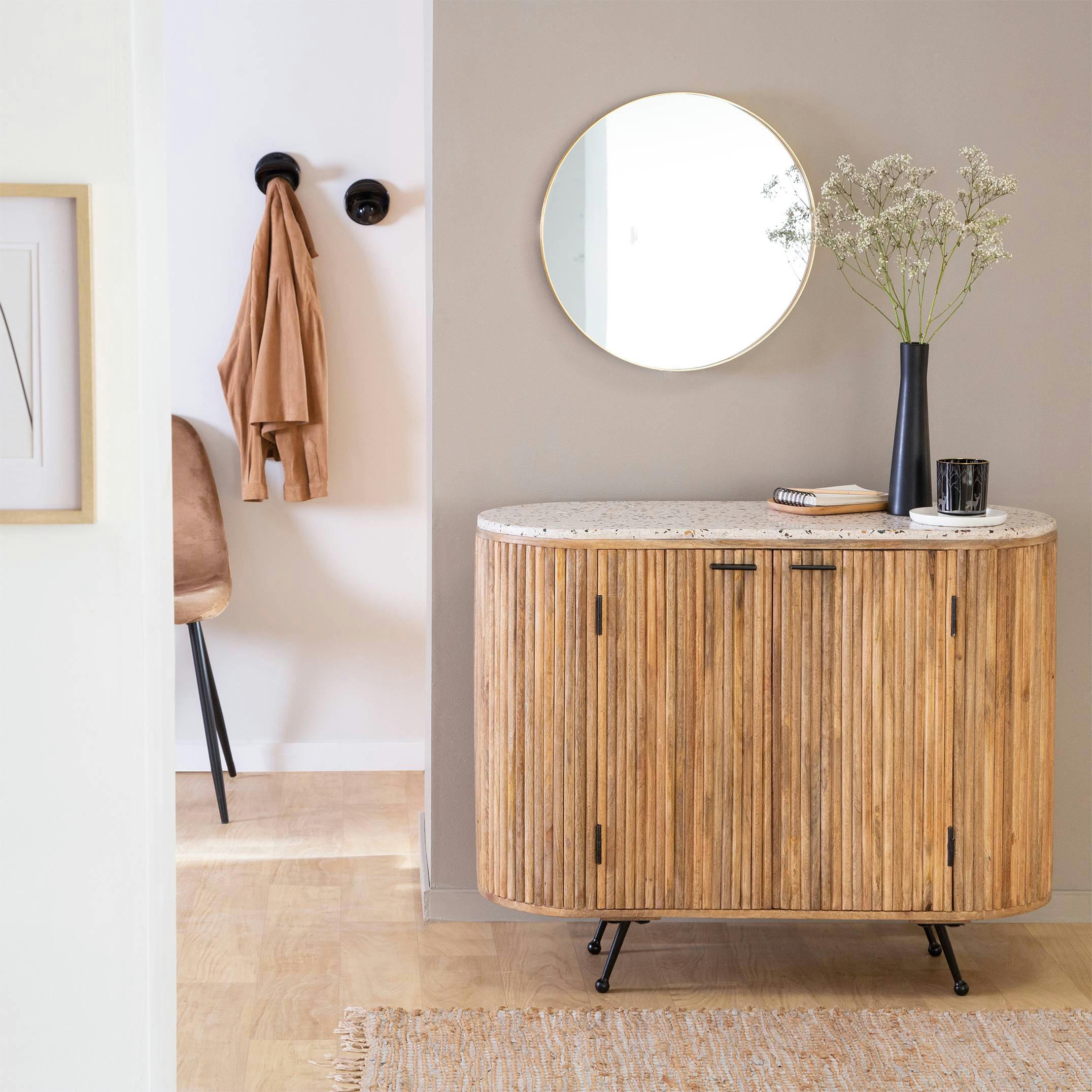 AMBRINE - Buffet en bois marron 100 cm