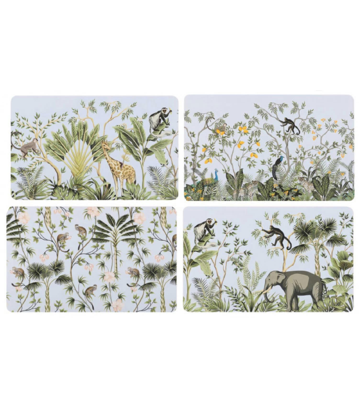 JUNGLE - Sets de table vinyle motif jungle - Lot de 12