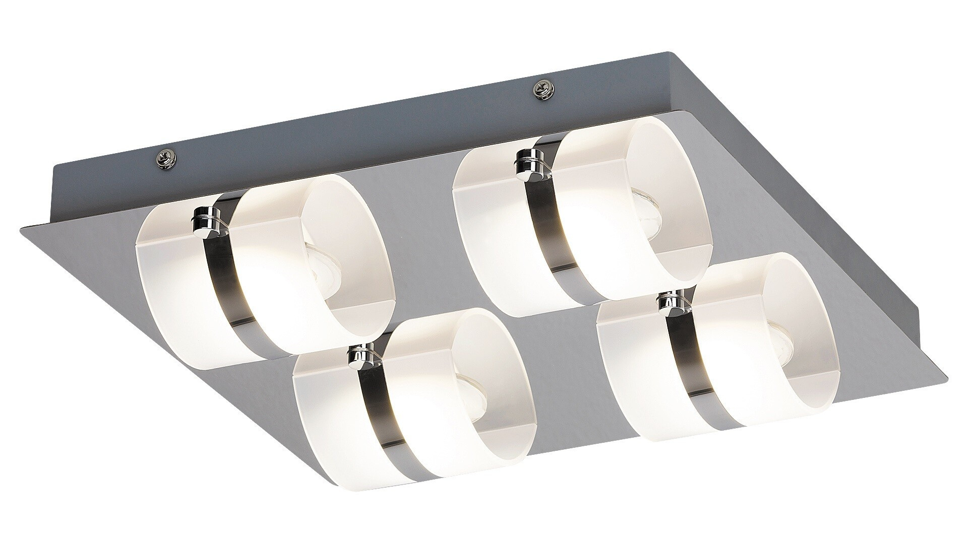 Plafon Tonykwadratowy srebrny LED 1x20W 30cm 1460lm IP44 Rabalux