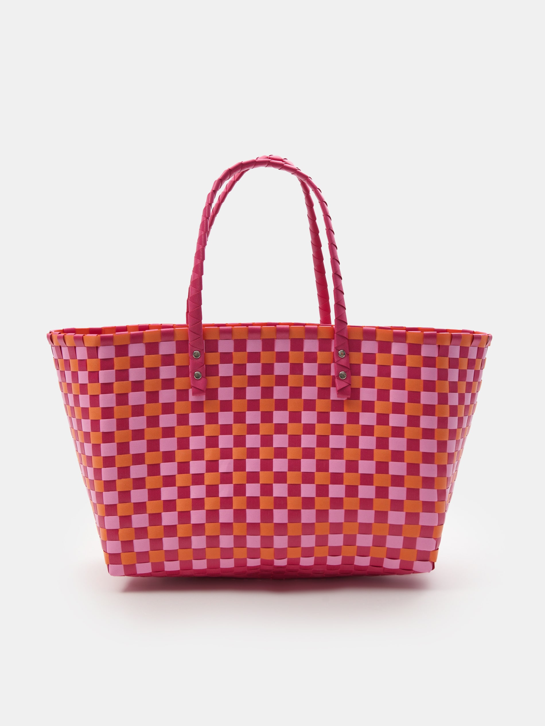 Pleciona torba shopper w kratkę