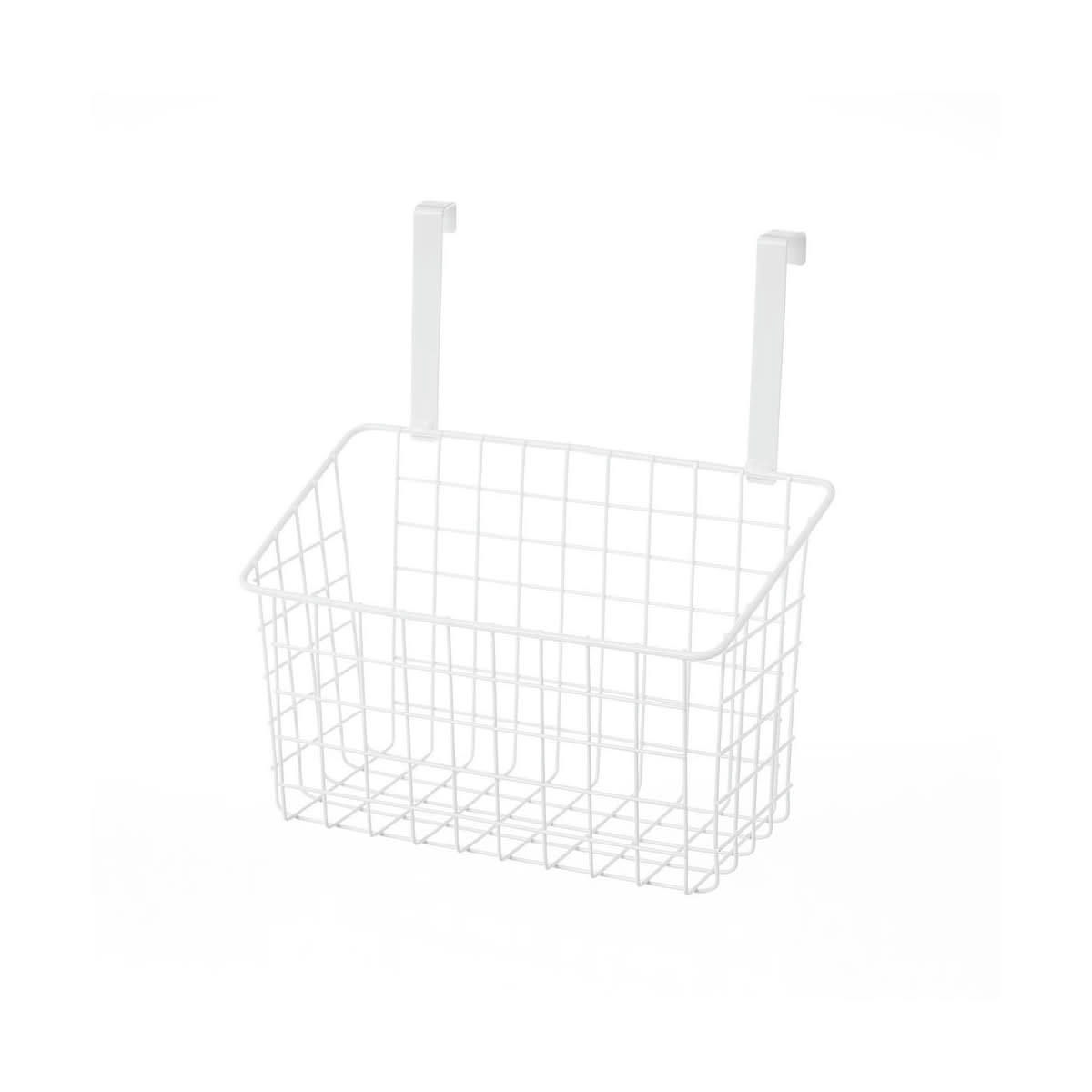 MÉTAL - Organisateur cuisine métal blanc panier de porte 28x12x22,5cm