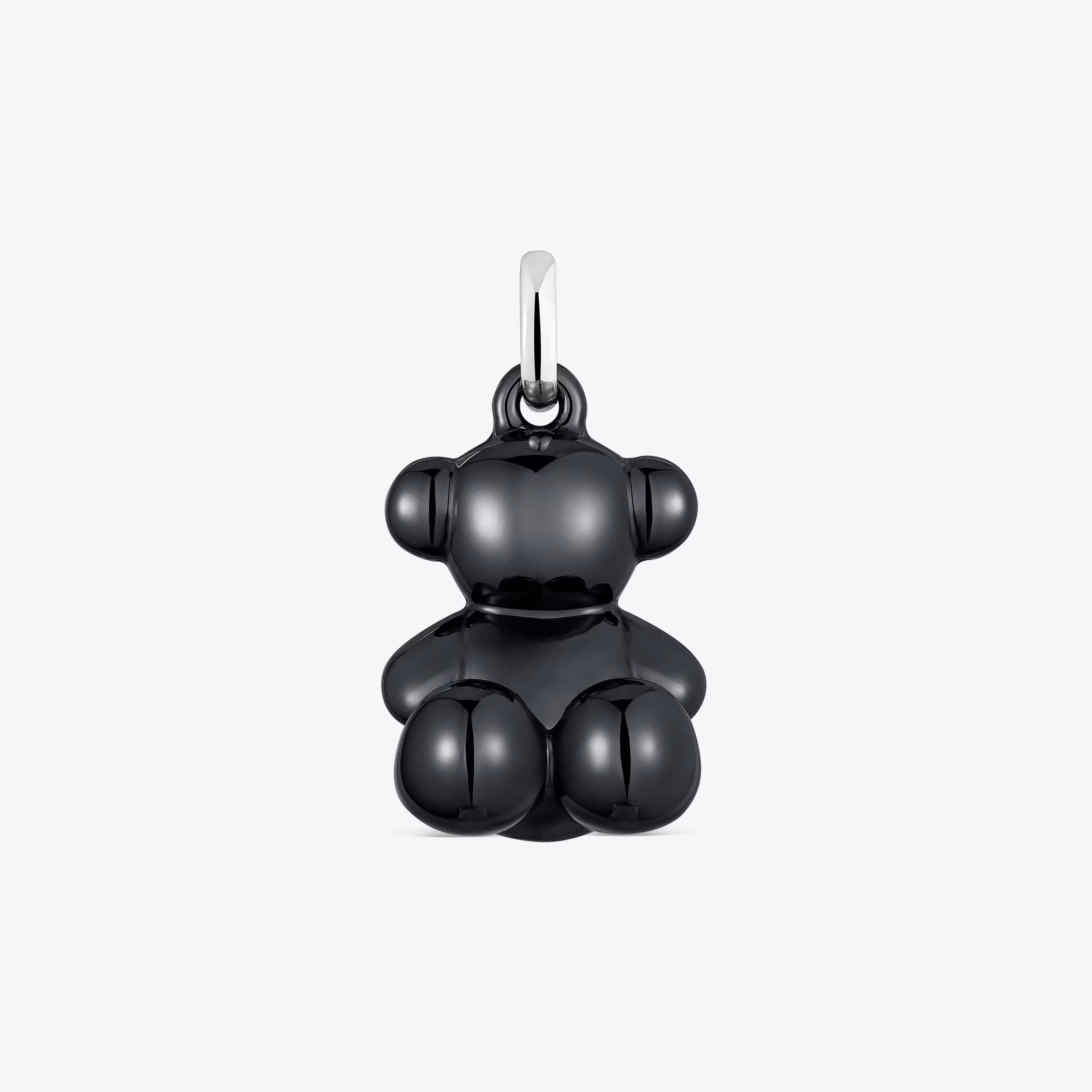 Colgante oso de plata y cerámica negra Bold Bear
