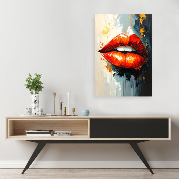 Feeby Obraz nowoczesny do salonu sypialni, Czerwone usta 40x60