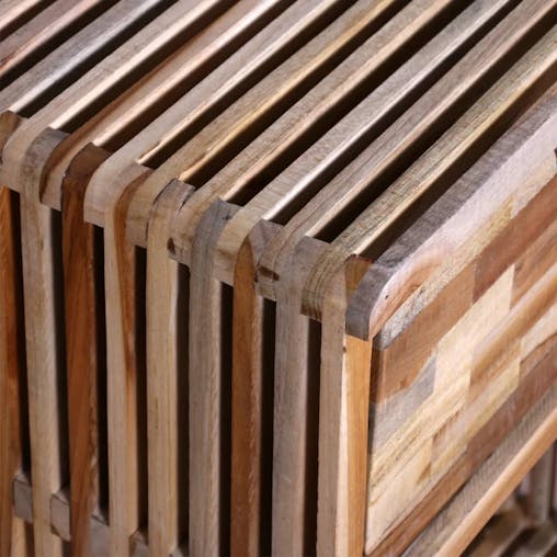 NNEVL Nightstand with Drawer Reclaimed Teak Wood