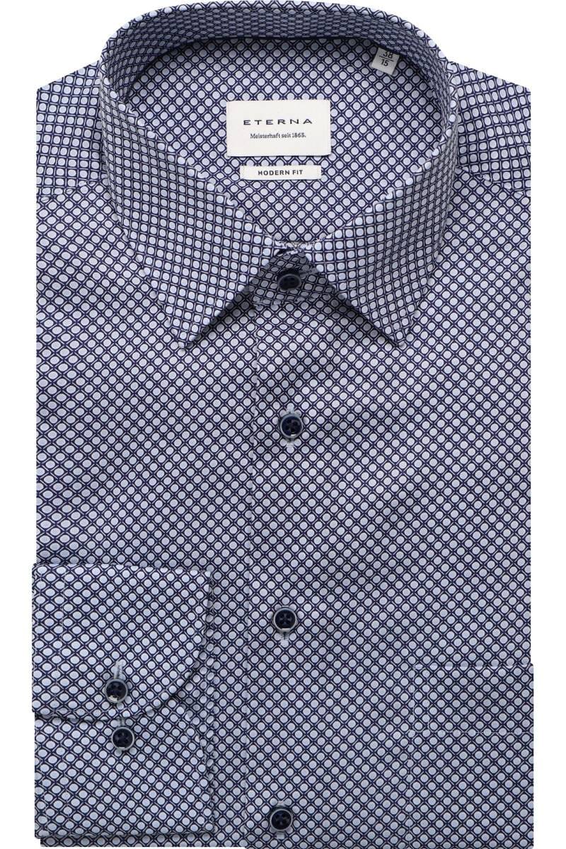 ETERNA Modern Fit Hemd blau, Bedruckt