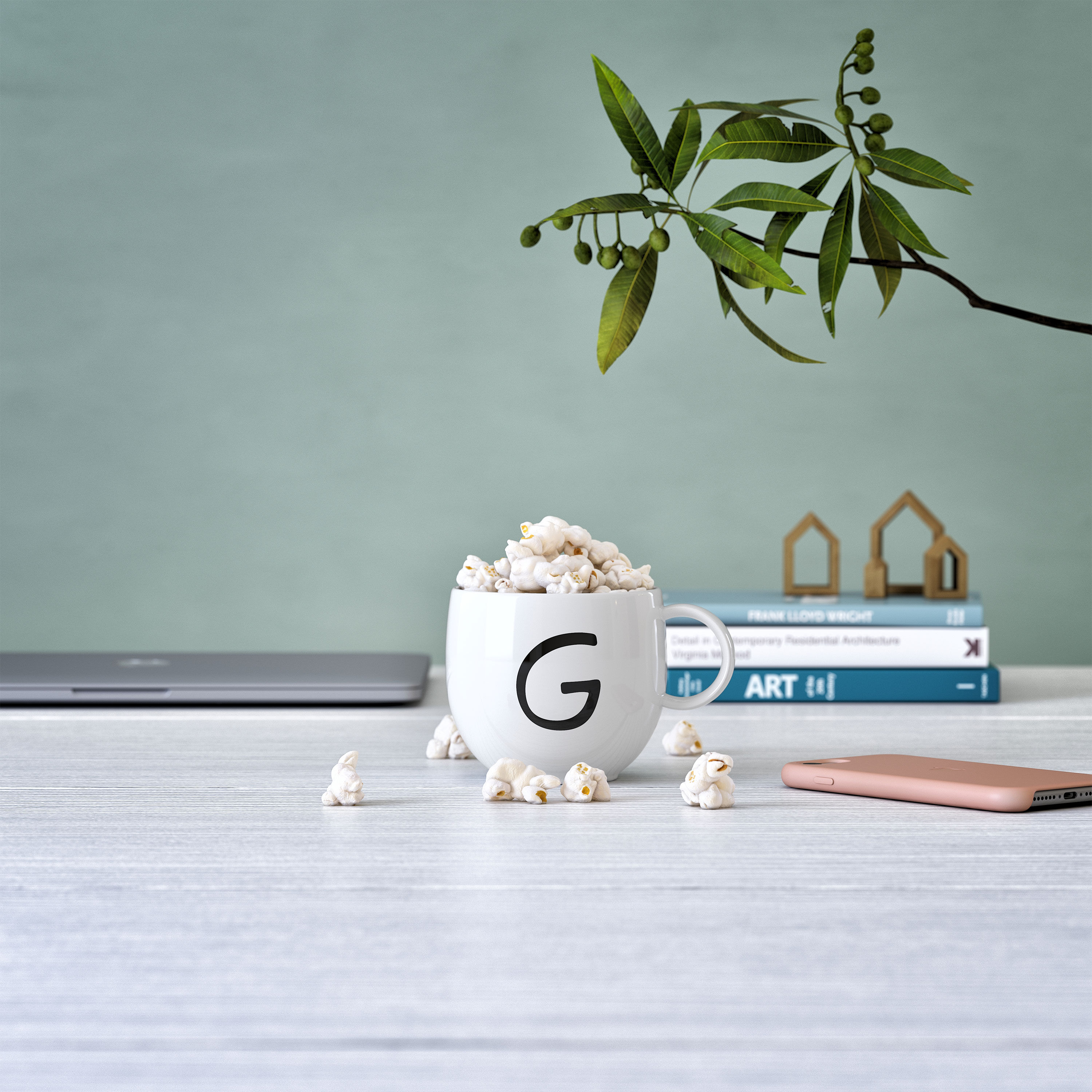 Letters Mug - White, 9.9 oz, Premium Porcelain