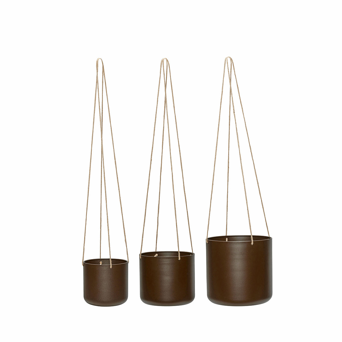Hübsch hangende potten Bloom - canvas/katoen/ijzer - ø17xh16, ø21xh20, ø25xh24cm