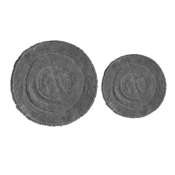 Radiant Collection Absorbent Cotton 2 Piece Set Machine Washable Bath Rug