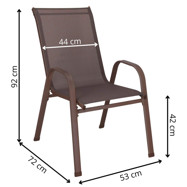 Krzesła tarasowe metalowe, balkon, do 120 kg brązowe
