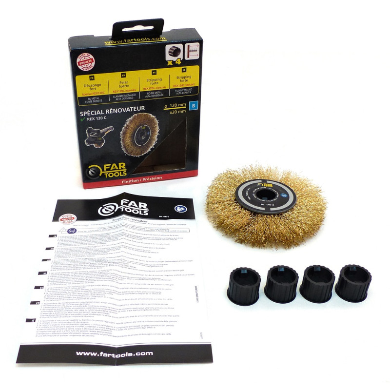 Brosse avec fil en laiton pour rénovateur Ø 12 x 2 cm FAR TOOLS