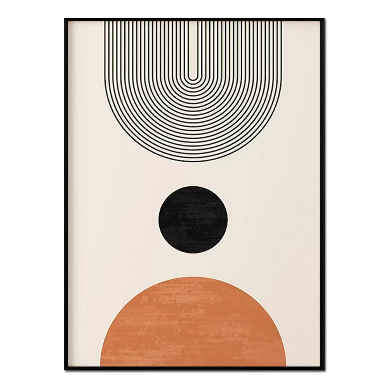 MINIMALISMO - Affiche avec cadre noir -  géométrie abstraite - 50x70