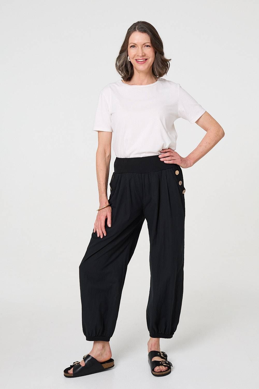 Izabel London Elasticated High Waist Loose Trousers