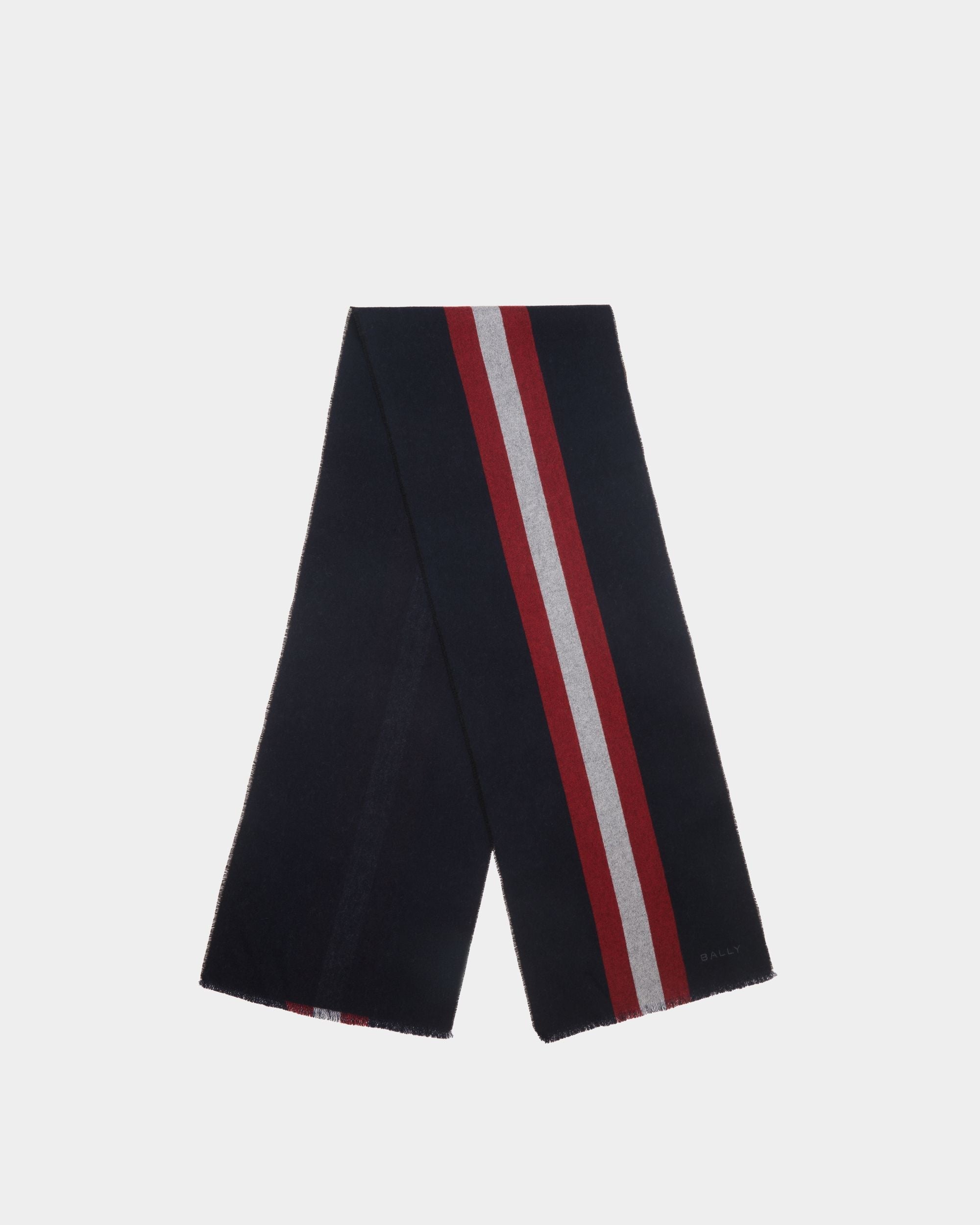 Schal aus Wolle in Navy Blue