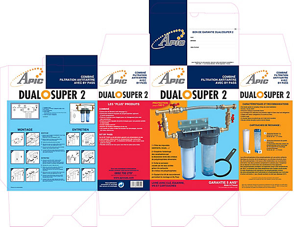 Combiné anti tartre Dualofiltre Super 2   accessoires   Bypass