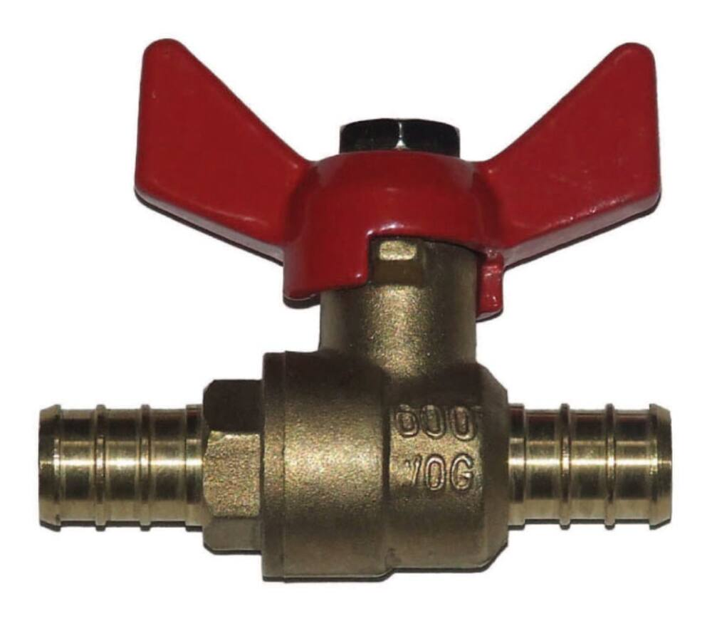 Waterline Rough Brass Straight Valve with Drain for PEX Pipes