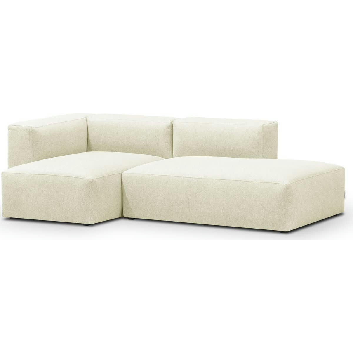 MODULO NEW - Canapé modulable angle gauche 3/4 places en tissu ivoire