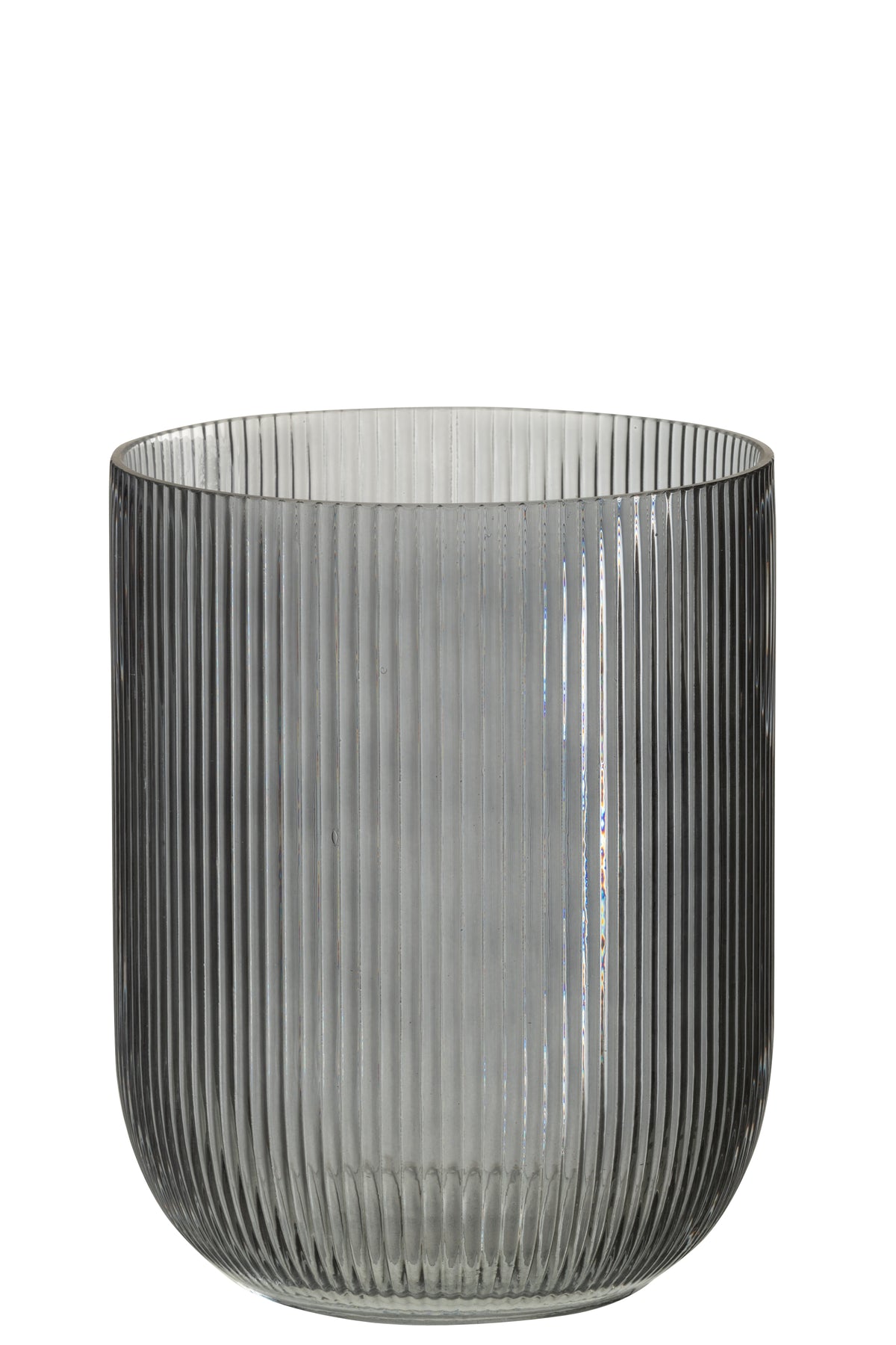 J-Line vaas Gestreept - glas - zwart - medium