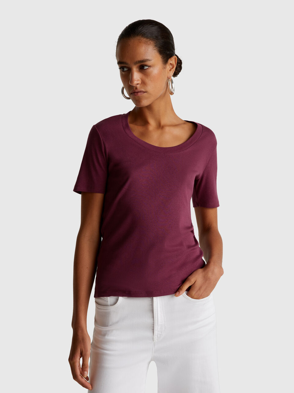 Short sleeve t-shirt in long fiber cotton