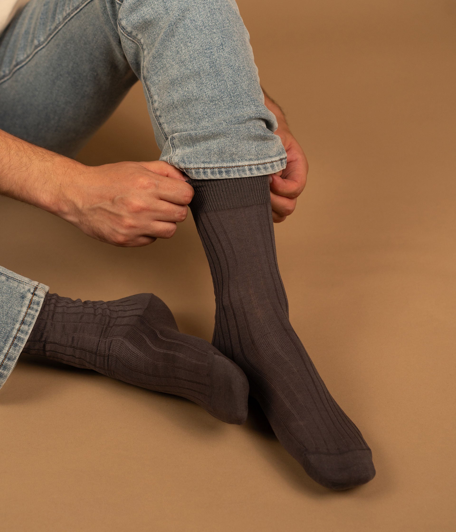 Chaussettes Adelon kaki et gris