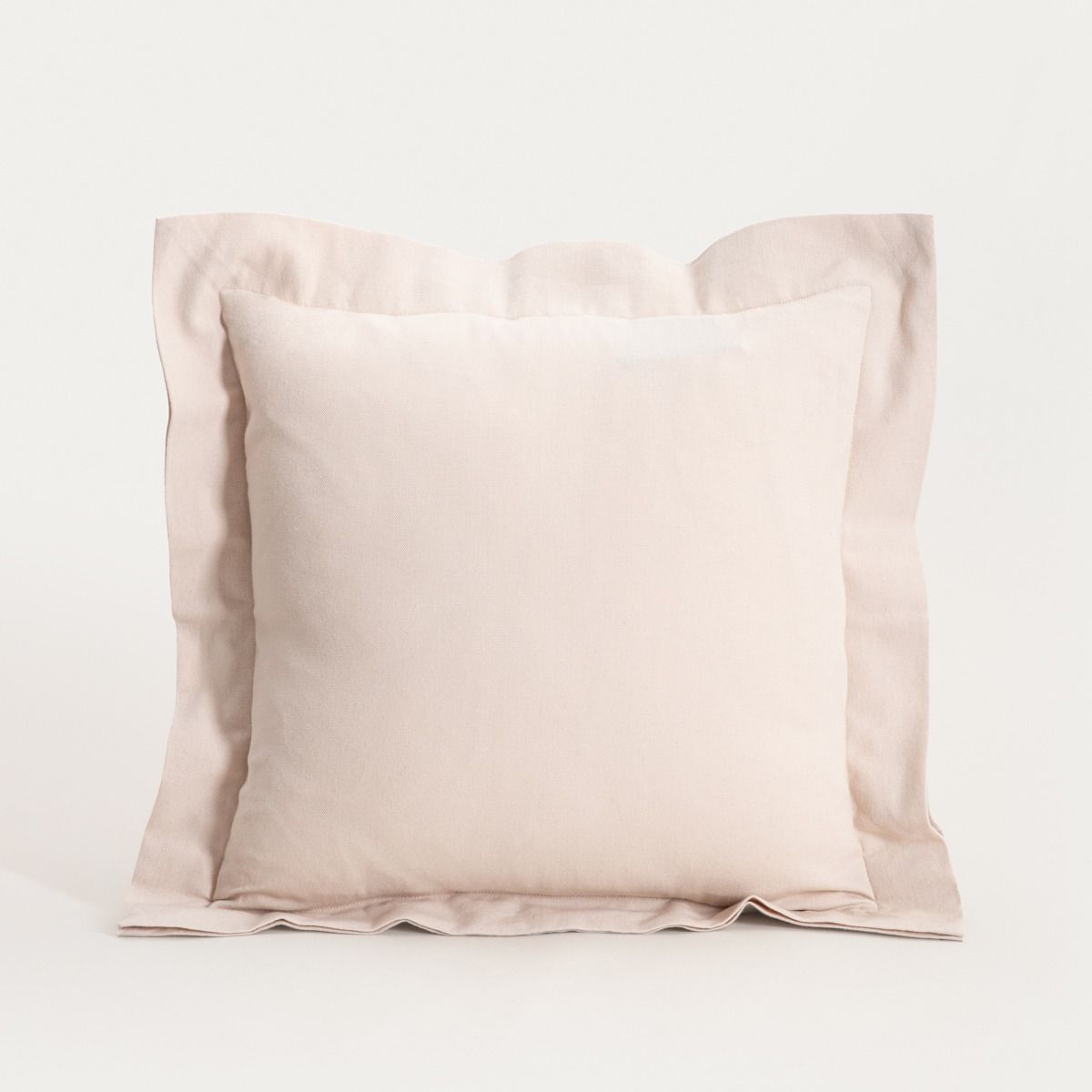 Poszewka DURGA bawełniana beżowa z dekoracyjnym obszyciem 45x45cm